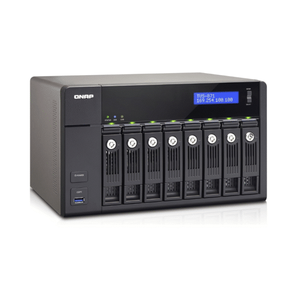 QNAP TVS-871 NAS – Intel i5-4590S 8GB RAM 2× 3TB WD HDD - Refurbished - Image 2