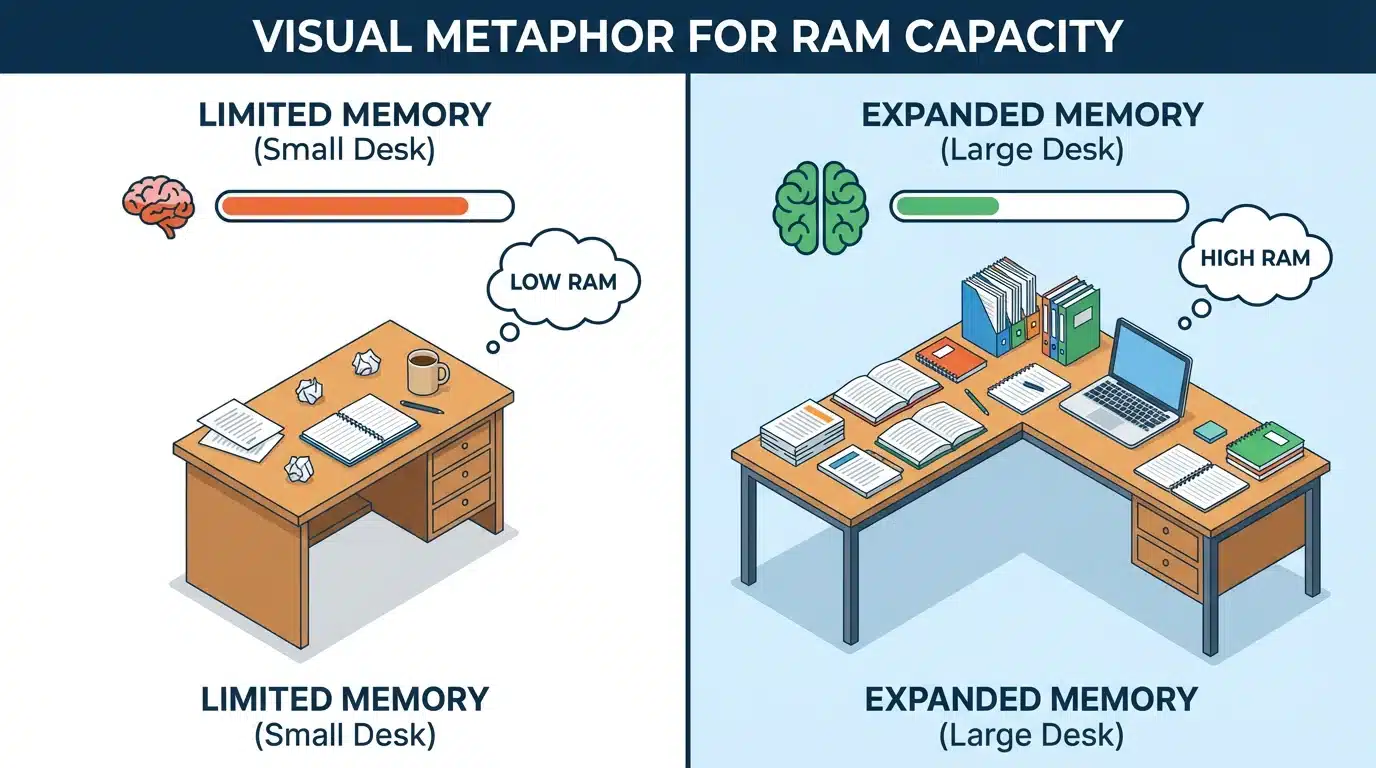 RAM desk analogy